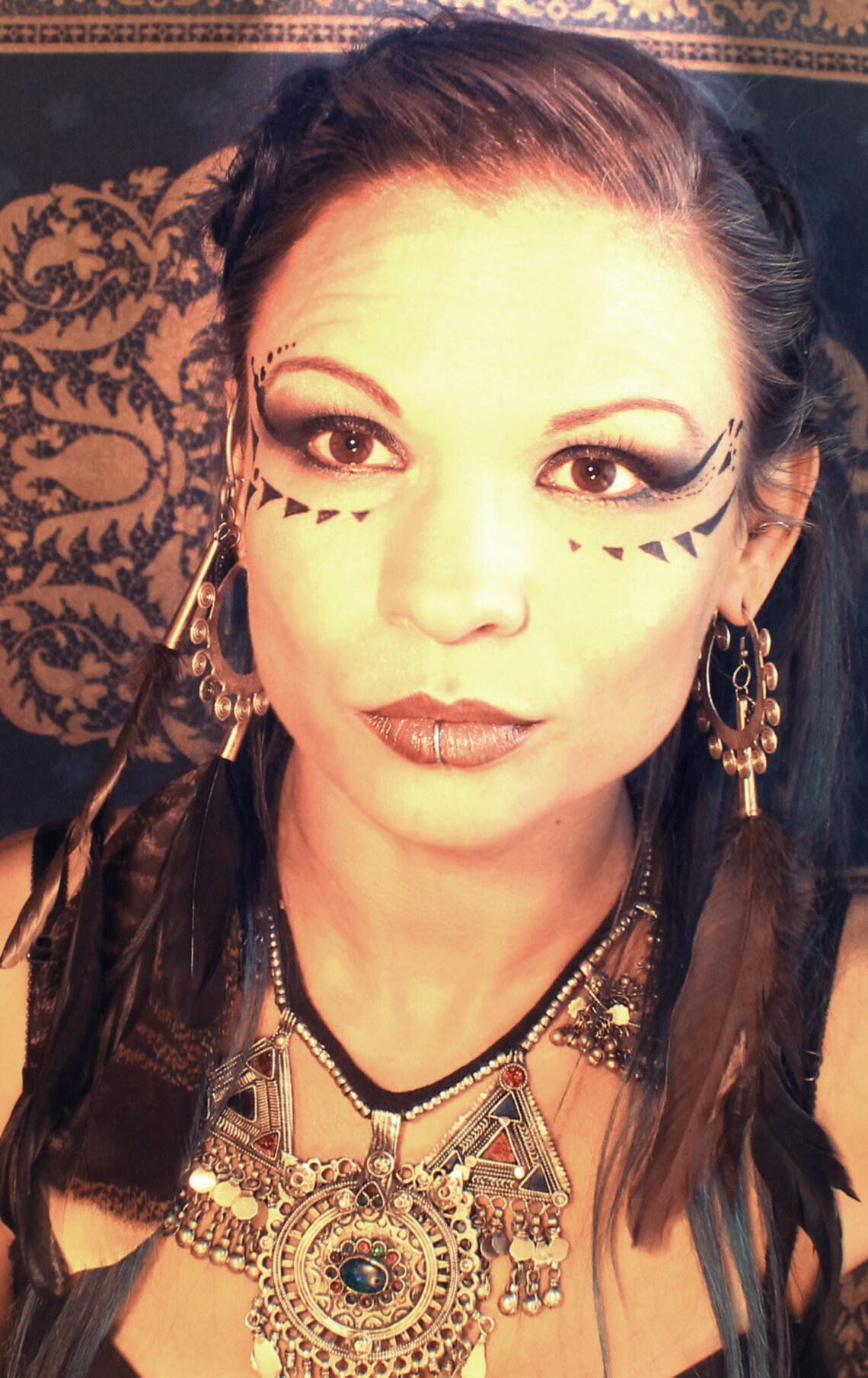 Tribal Wire Wrap Feather Ear Cuff Wrap and Earring Set Etsy