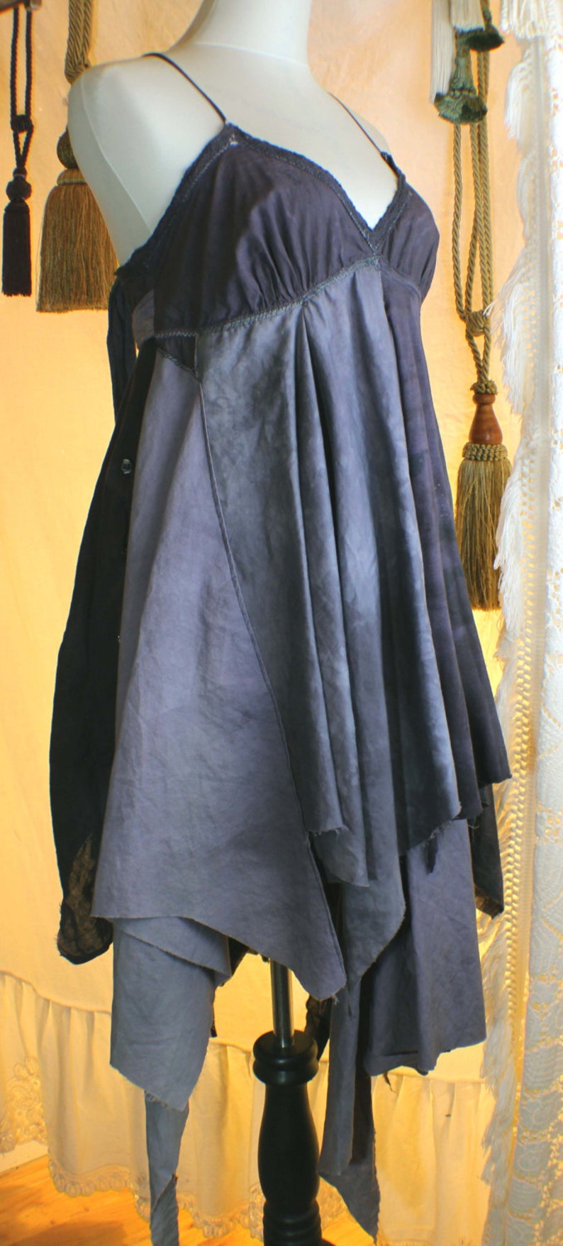 Tattered Grey Linen Dress image 3