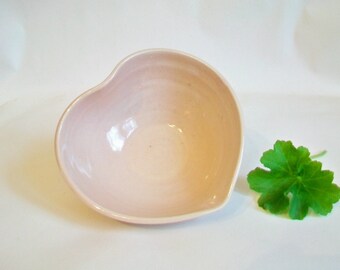 Heart Bowl -Pink -  Ring Holder - Candle Holder - Handmade, Wheel-thrown - 4 in diameter  - Ready to Ship