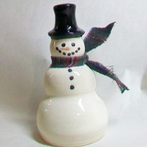 Snowman - Handmade on the Potters Wheel - Hand Painted - Winter Decoration -Each One is a One-of-a-kind - 6 inch
