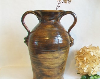 Urn   -- Mottled Chocolate Brown Glaze