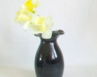 Slate Vase - with Altered Rim  - Handmade on the Potters Wheel
