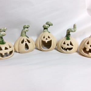 Handmade Mini Jack O' Lantern: Stoneware Halloween Luminary (3x3 in)