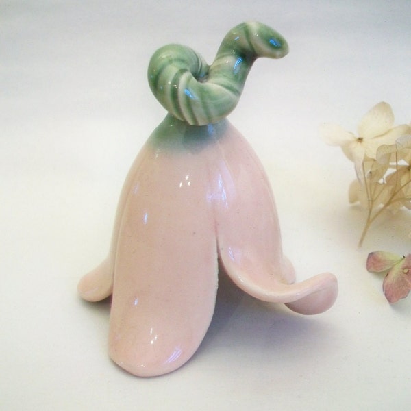 Fairy or Toad Flower House - Handmade, Wheel Thrown - Pink -