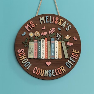 Custom Teacher Doorsign 3D Laser Cut, Custom Hanger Sign For Psychologists Teacher, Back To School Gifts, Classroom Decor, Counselor Gift