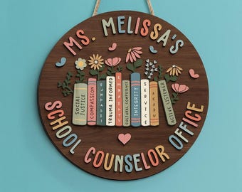 Custom Teacher Doorsign 3D Laser Cut, Custom Hanger Sign For Psychologists Teacher, Back To School Gifts, Classroom Decor, Counselor Gift