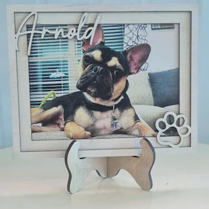 Custom Dog Frame, Dog Memorial Gift, Cat Name Photo Frame, Dog Picture Frame, Pet Memorial, Dog Lover, Cat Lover, Wooden Cat Photo Frame