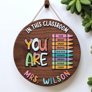 Custom 3D Teacher Door Hanger, Personalized Teacher Door Sign, Back To School Gift, Custom Teacher Name Sign, Classroom Welcome Sign