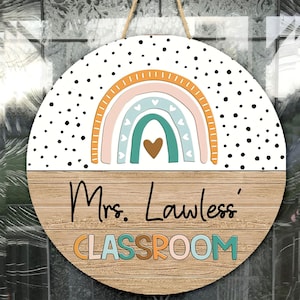 Personalized Classroom Wooden Sign, Teacher Door Sign, Teacher Appreciation Gifts, Classroom Door Hanger, Classroom Decor, Gifts For Teacher