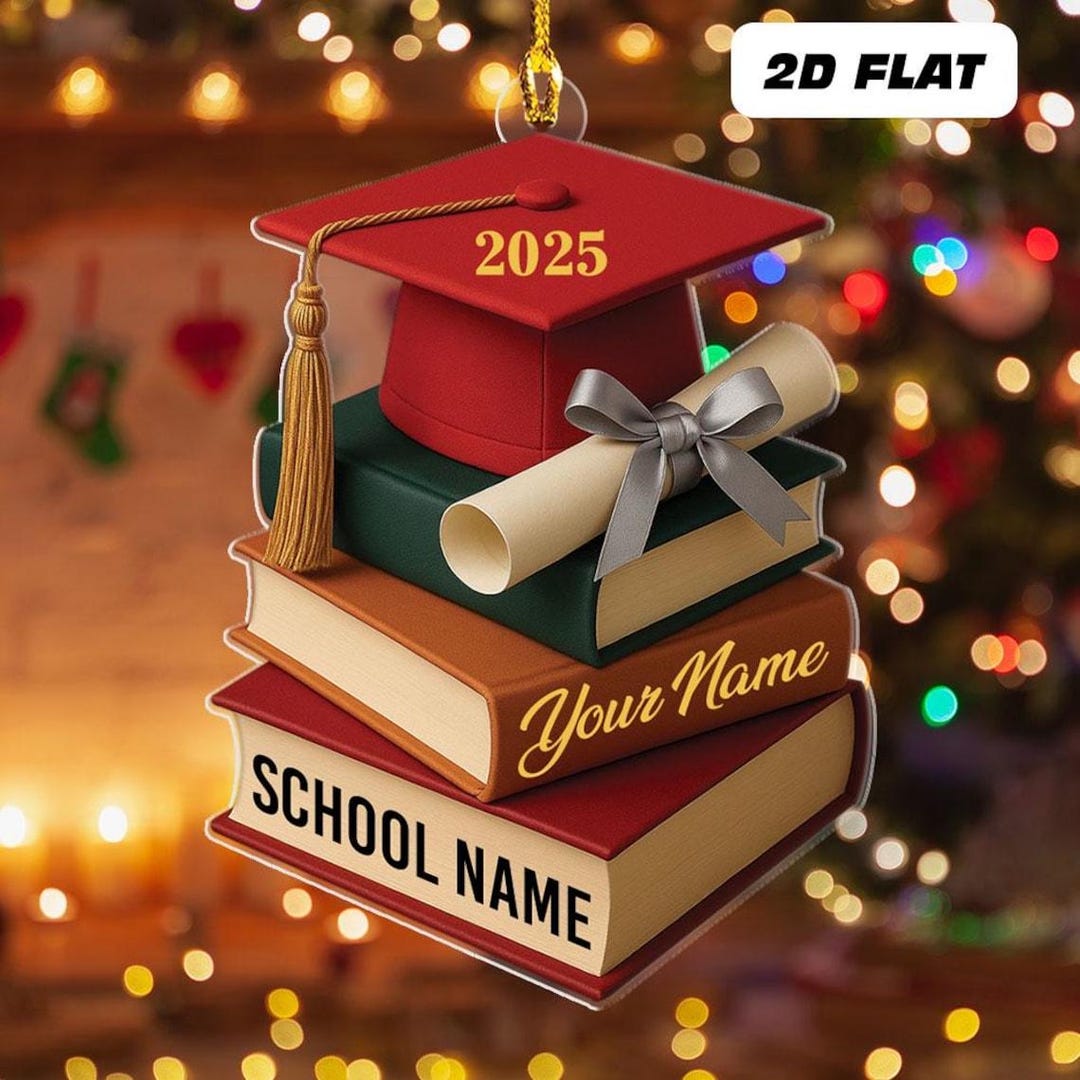 Personalized Graduation Christmas Ornament Flat Acrylic Class of 2025 ...