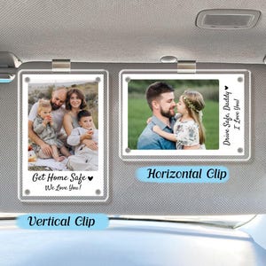 Photo Car Visor Clip for Dad, Drive Safe Dad Gift, Personalized Drive Safe Visor Photo Frame, Drive Safe Reminder, Sun Visor Clip Gifts 2025