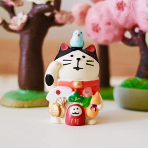 Jolie figurine de chat porte-bonheur, décoration de chat porte-bonheur, figurine de chat porte-bonheur japonais, Maneki Neko japonais, statue miniature de chat porte-bonheur, chat porte-bonheur