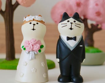 Wedding Cat Figures, Cat Cake Toppers Figures, Cute Cat Newlyweds, Wedding Gifts, Cute Cat Couple Figures, Wedding Cat Couple, set of 2