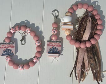 Pulseras para amantes de los libros / Apasionada de la lectura, Chica lectora, libros y café, pulseras para lectoras, regalos para amantes de los libros, lectora empedernida, lectura, café