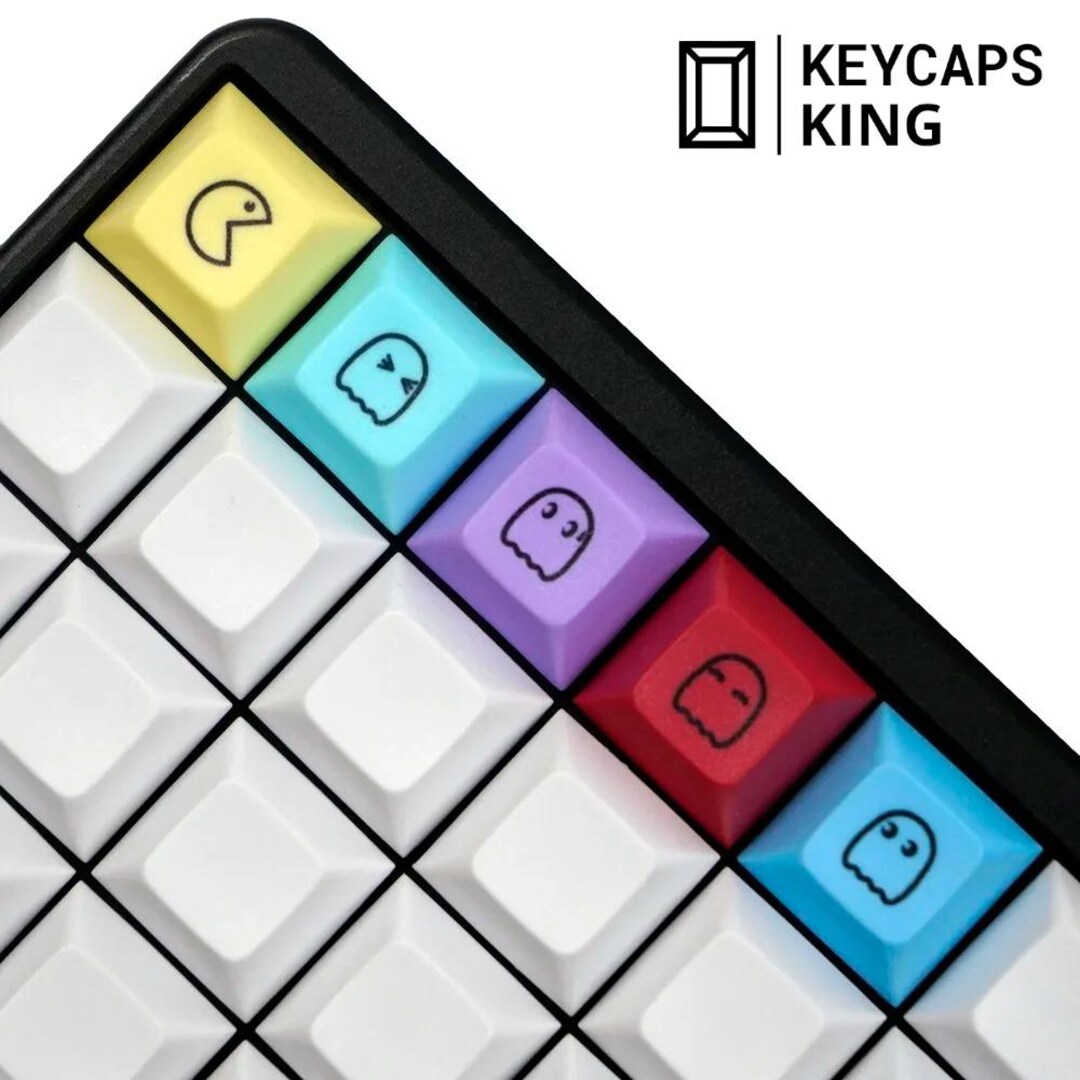Pac-man Retro Keycap Set – 5 PBT Keys for Mechanical Keyboard, OEM/DSA ...