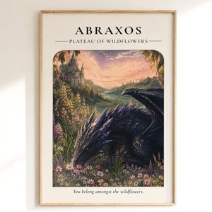 Póster de Abraxos, Arte mural de Trono de Cristal, Lámina de Manon Blackbeak Wyvern, Arte de Abraxos, Merchandising de Sarah J. Maas, Decoración del Reino de Ceniza