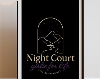 ACOTAR ポスター ナイトコート | サラ・J・マース ウォールアート デジタルダウンロード | ファンタジー ブックデコレーション プリント | Velaris BookTok 読書好きへのギフト
