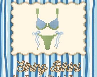 Bikini | Summer Body | Digital Needlepoint Chart | Cross Stitch Digital Chart  | Affordable Needlepoint | 13 Mesh | Instant Download | PDF