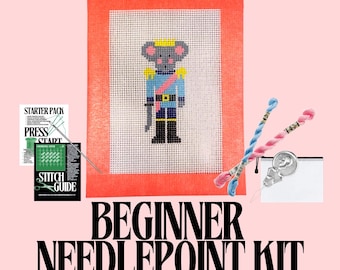 Rat King Nutcracker Needlepoint Kit | Hand-Painted Mini Canvas, Beginner Friendly