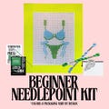 Summer Bikini Needlepoint Kit | Customizable Hand-Painted Mini Canvas, Beginner Friendly