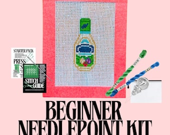 Ranch Dressing Needlepoint Kit | Hand-Painted Mini Canvas, Beginner Friendly