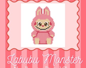 Labubu Monster Needlepoint Chart | Popmart Inspired (PDF Download)