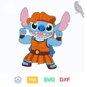 Stitch Hercules SVG, Stitch Greek God SVG, Stitch Prince SVG, Stitch Clipart, Linda sublimación, Linda camiseta Png, Archivo digital