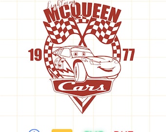 Lightning McQueen SVG Laser Cut File, Cars Lightning McQueen Download Digital File - svg, dxf, pdf, and png