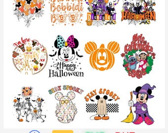 Pacchetto SVG di Topolino e i suoi amici di Halloween, SVG di Topolino di Halloween, SVG di Dolcetto o scherzetto, SVG di Atmosfere spettrali, SVG di Viaggio in famiglia di Halloween, Halloween