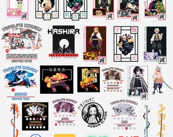 Demon Slayer Anime Shirt Svg Bundle, Anime Japanese svg, Japanese Warrior Svg, Japanese Cartoon Sublimation Png, Demon Anime Graphic Svg