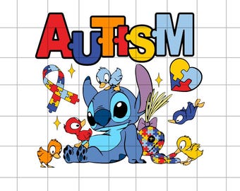 Autismo Stitch con Lilo Png, Download di design a sublimazione, Consapevolezza dell'autismo Png, Puzzle sull'autismo Png, Stitch Png, Download di design a sublimazione