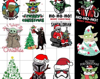 Star Wars Christmas Svg, Christmas Svg, Star Wars Svg, Storm Trooper Png, Galaxy's Edge Png, Darth Vader Png, Yoda Png