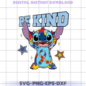 Autism Stitch With Lilo Png, Sublimation Design Download, Autism Awareness Png, Autism Puzzle Png, Stitch Png, Sublimate Designs Download