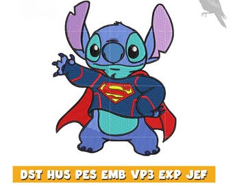 Disegno ricamo a punto, file ricamo macchina punto seduto, file modello ricamo digitale Ohana Stitch Lilo - Download digitale