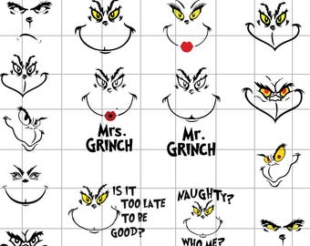 Grinch Christmas SVG Bundle: Grinch Faces, Grinchmas Svg