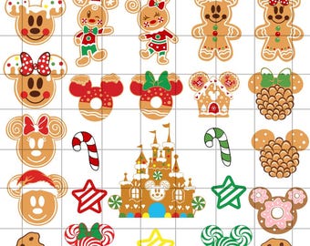 Mouse Gingerbread Svg Bundle, Mickey Cookies Png Bundle, Minnie Funny Christmas Clipart