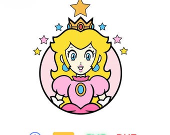 Princess Peach Svg, Princess svg, Princess Png, Rosalina Png, Gift for Kids, Princess, Princess Rosalina, Princess Birthday gift,