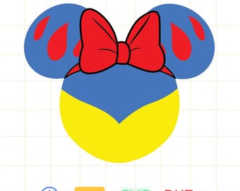 Mickey Ears Snow White Clipart Princess Digital Download SVG PNG DXF Evil Queen Snow White and the Seven Dwarfs svg Files for Cricut
