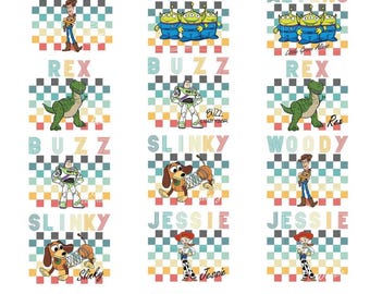 Toy Story Watercolor Png Clipart, Toy Story Png Digital File, Clip Art Png Files, Buzz Lightyear, Woody, Jessie, Slinky and more