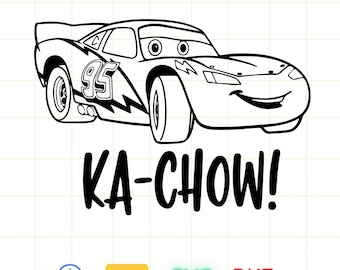 File SVG di Lightning McQueen tagliato al laser, Cars Lightning McQueen Scarica file digitale - svg, dxf, pdf e png