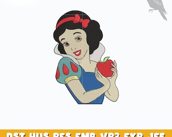 Principessa Biancaneve ricamo a macchina, disegni da ricamo Biancaneve, disegno da ricamo principessa, disegni da ricamo a macchina in 3 dimensioni