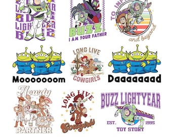 Toy Story Watercolor Png Clipart, Toy Story Png Digital File, Clip Art Png Files, Buzz Lightyear, Woody, Jessie, Slinky and more