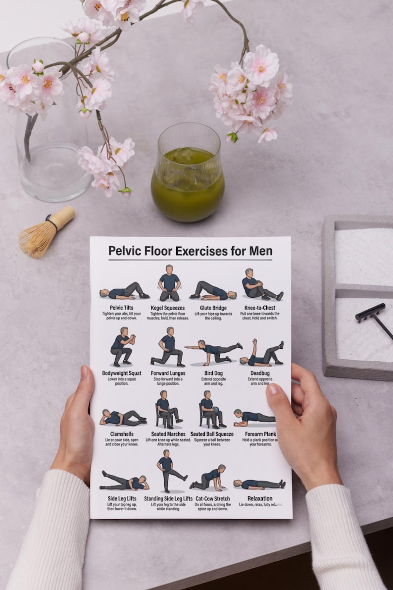 Pelvic Floor Exercises for Men Printable, Male Pelvic Floor Workout ...