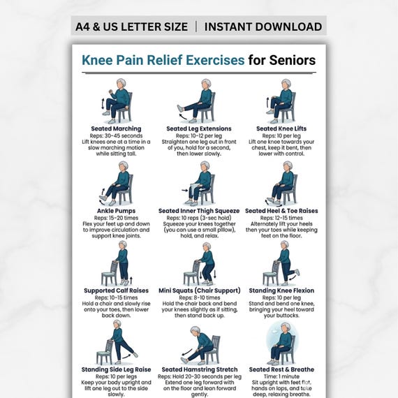 Knee Pain Relief Exercises for Seniors, Knee Friendly Exercises, Gentle Knee Strength & Mobility Exercises, knee pain workout for Seniors