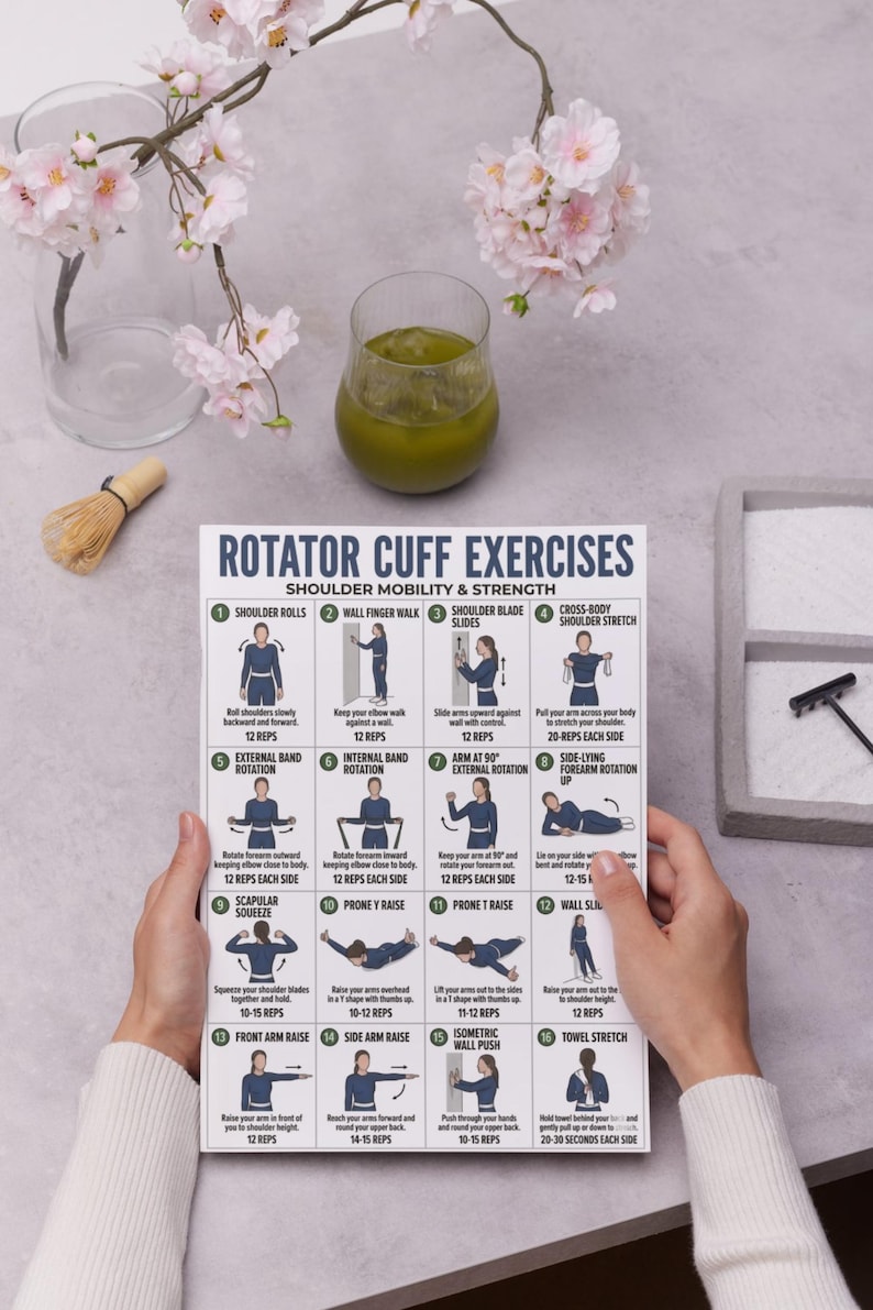 Rotator Cuff Exercises Printable, Shoulder Pain Relief & Rehab ...
