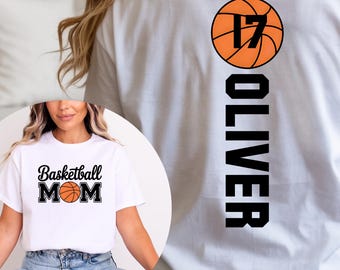 Personalized Basketball Mom Shirt, Custom Name and Number Tee, Game Day