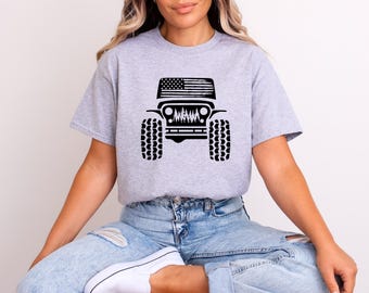 American Offroad Shirt, USA Flag Forest 4WD Racing Tee