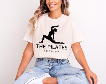 Minimal Pilates Tee, Elegant Fitness Shirt for Women
