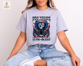 USA Flag 250 Years Shirt, Eagle Patriotic Tee