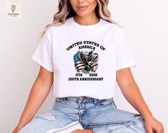 America 250th Anniversary Shirt, USA Eagle Patriotic Tee